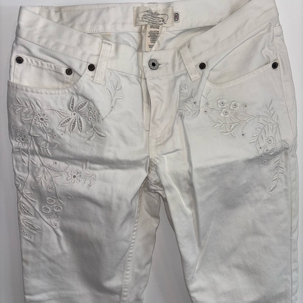 Ralph Lauren Rugby & Co. White Floral Embroidered Jeans